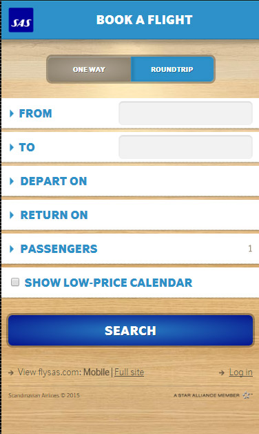 Scandinavian Airlines System screenshot